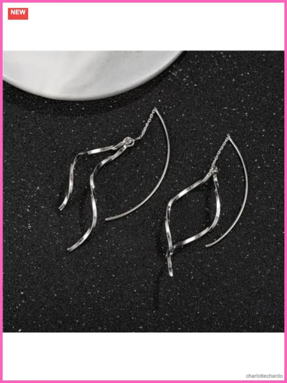 925 Sterling Silver Plated Dangle Earrings with Heart Moon Star Charms